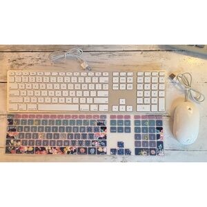 Apple Wired Keyboard (A1243) with Cover and Mighty Mouse (A1152)
